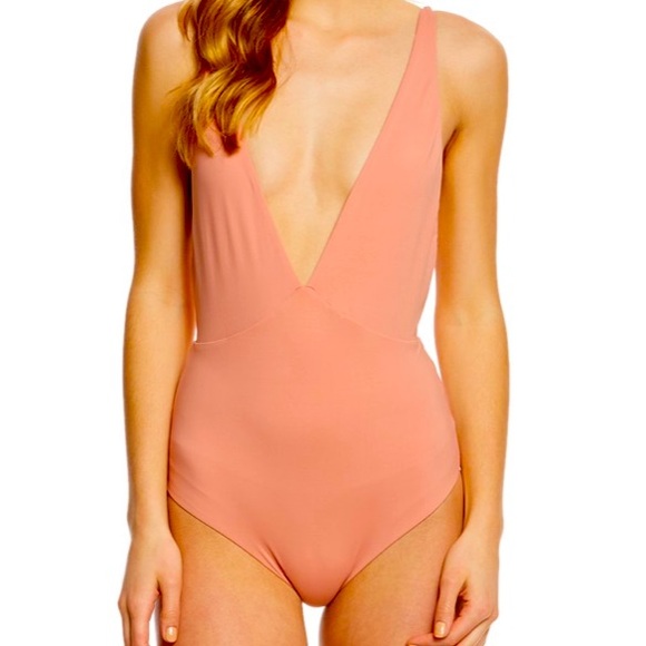 Tavik Other - TAVIK DREW PLUNGING V NECKLINE ONE PIECE SWIMSUIT IN ROSE DAWN SIZE SMALL